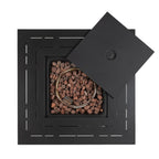 50000 Btu 28 Black Rattan Propane Square Fire Pit with Cover