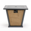 50000 Btu 28 Black Steel Propane Square Fire Pit with Cover