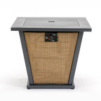 50000 Btu 28 Black Steel Propane Square Fire Pit with Cover
