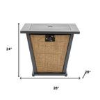 50000 Btu 28 Black Steel Propane Square Fire Pit with Cover