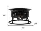 50000 Btu 19 Black Steel Propane Portable Tabletop Round Fire Pit