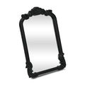 Black Solid Wood Scalloped Framed Makeup Shaving Tabletop Mirror - 12-inch