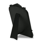 Black Solid Wood Scalloped Framed Makeup Shaving Tabletop Mirror - 12-inch