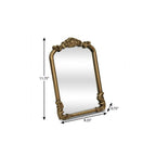Gold Solid Wood Scalloped Framed Makeup Shaving Tabletop Mirror - 12-inch
