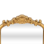 Gold Solid Wood Scalloped Framed Makeup Shaving Tabletop Mirror - 12-inch