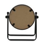 Black Metal Round Framed Adjustable Makeup Shaving Tabletop Mirror - 10-inch