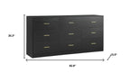 Black Wood Nine Drawer Triple Dresser - 63-inch