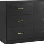 Black Wood Nine Drawer Triple Dresser - 63-inch