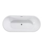 White Acrylic Oval Bath Tub - 55-inch