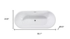 White Acrylic Oval Bath Tub - 55-inch