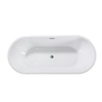 White Acrylic Oval Bath Tub - 55-inch