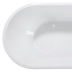 White Acrylic Oval Bath Tub - 59-inch