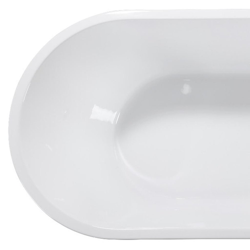 White Acrylic Oval Bath Tub - 67-inch