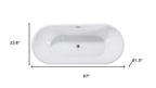 White Acrylic Oval Bath Tub - 67-inch