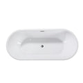 White Acrylic Oval Bath Tub - 67-inch