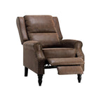 Brown Faux Leather Manual Recliner - 36-inch