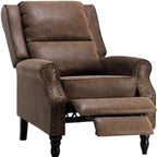 Brown Faux Leather Manual Recliner - 36-inch