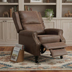 Brown Faux Leather Manual Recliner - 36-inch