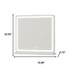 Lighted Freestanding Frameless Makeup Shaving Tabletop Mirror with USB - 22-inch