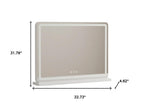 Clear Lighted Freestanding Frameless Makeup Shaving Tabletop Mirror - 23-inch