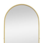 Gold Metal Arch Wall Mounted Leaning or Freestanding Framed Full Length Mirror