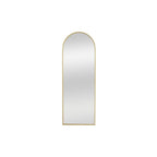 Gold Metal Arch Wall Mounted Leaning or Freestanding Framed Full Length Mirror