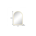 Gold Metal Arch Framed Accent Mirror - 30-inch