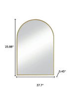 Gold Metal Arch Framed Accent Mirror - 38-inch