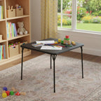 Black Wood and Metal Folding Square Card Table - 34-inch