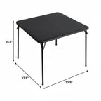 Black Wood and Metal Folding Square Card Table - 34-inch