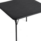 Black Wood and Metal Folding Square Card Table - 34-inch