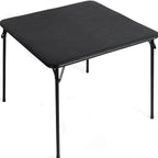 Black Wood and Metal Folding Square Card Table - 34-inch