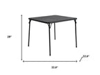 Black Wood and Iron Folding Square Card Table - 34-inch
