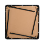 Black Wood and Iron Folding Square Card Table - 34-inch