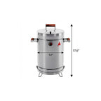 Silver Stainless Steel Portable Smoker Barrel - 18 X 12-inch