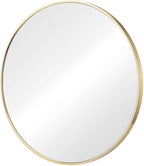 Gold Metal Round Framed Bathroom Vanity Mirror - 20-inch