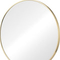 Gold Metal Round Framed Bathroom Vanity Mirror - 20-inch