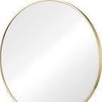 Gold Metal Round Framed Bathroom Vanity Mirror - 20-inch