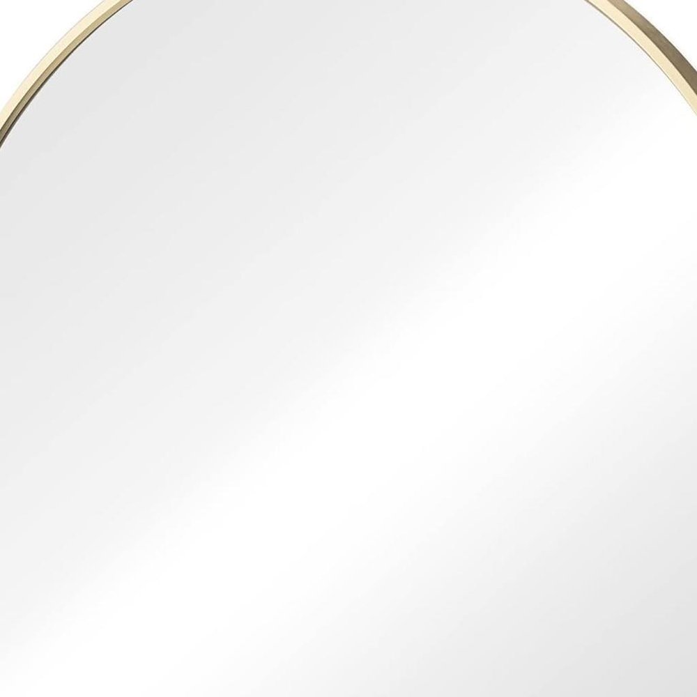 Gold Metal Round Framed Bathroom Vanity Mirror - 20-inch