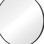 Black Metal Round Framed Bathroom Vanity Mirror - 24-inch