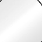 Black Metal Round Framed Bathroom Vanity Mirror - 24-inch