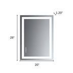 Lighted Frameless Bathroom Vanity Mirror - 28-inch