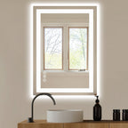 Lighted Frameless Bathroom Vanity Mirror - 28-inch