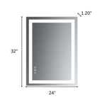 Lighted Frameless Bathroom Vanity Mirror - 32-inch