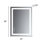 Lighted Frameless Bathroom Vanity Mirror - 36-inch