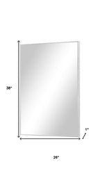 Silver Aluminum Framed Bathroom Vanity Mirror - 38-inch