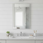 Silver Aluminum Framed Bathroom Vanity Mirror - 38-inch