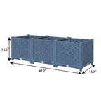 Blue Recycled Plastic Rectangular Planter Box - 15 X 47-inch