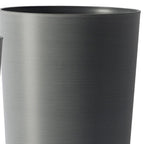 Set of Two Light Gray Heavy Duty Plastic Cylindrical Planter Pots