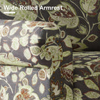 Sage Navy Blue and Brown Floral Loveseat - 56-inch